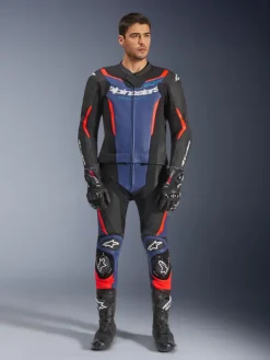 Alpinestars Gp Force V2 Leather Suit 2 Pc Racepak Black/Blue/Red Fluo><noscript><img width=