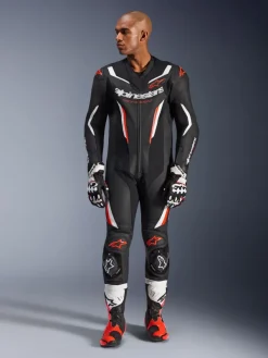 Alpinestars Gp Force V2 Leather Suit 1 Pc Black/White/Red Fluo> Motorpakken