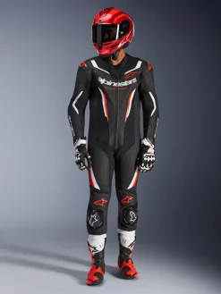 Alpinestars Gp Force V2 Leather Suit 1 Pc Black/White/Red Fluo><noscript><img width=