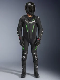 Alpinestars Gp Force V2 Leather Suit 1 Pc Black/Green> Motorpakken