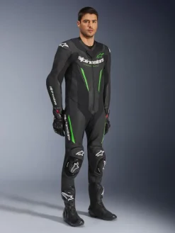 Alpinestars Gp Force V2 Leather Suit 1 Pc Black/Green><noscript><img width=