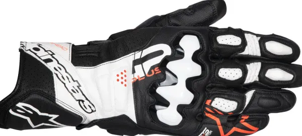 Alpinestars GP Plus R V3 Leather Gloves Black White Red Fluo 1231> Motorhandschoenen