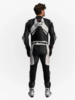 Alpinestars GP Plus V4 Sprint 1Pc Leather Suit Black White Red Fluo 1231> Motorpakken