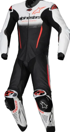 Alpinestars Gp-R7 1Pc Leather Suit White Black Red Fluo 233> Motorpakken