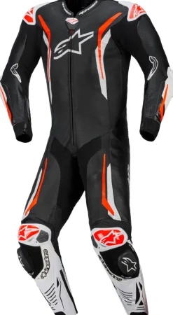 Alpinestars Gp Tech V5 1 Pc Lth Suit Racepak Black/White/Red Fluo> Motorpakken