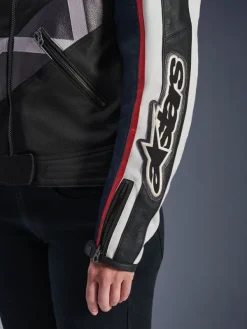 Alpinestars Idles Motorjas Off White Flame Red Black 2053> Motorjassen