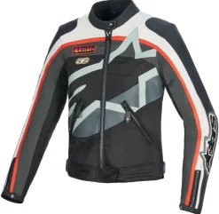 Alpinestars Idles Motorjas Off White Flame Red Black 2053><noscript><img width=
