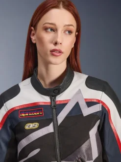 Alpinestars Idles Motorjas Off White Flame Red Black 2053><noscript><img width=