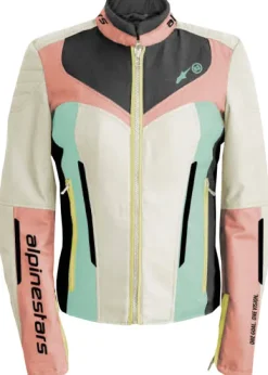 Alpinestars Isla Wr Women Motorjas Ecru Coral Black Aqua 8024> Motorjassen