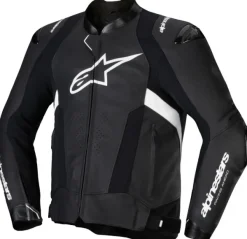 Alpinestars Missile V3 Leather Motorjas Black White 12> Motorjassen