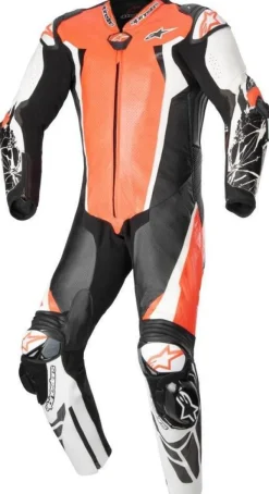 Alpinestars Racing Absolute V2 1 Pc Leather Suit Red Fluo White Black 3022> Motorpakken