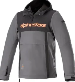 Alpinestars Sherpa Motorhoodie Black Tar Gray Red Fluo 1134> Motorhoodies|Motorjassen