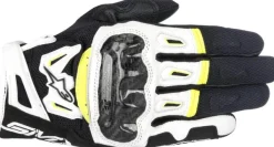 Alpinestars Smx-2 Air Carbon V2 Gloves Black White Yellow Fluo 125> Motorhandschoenen