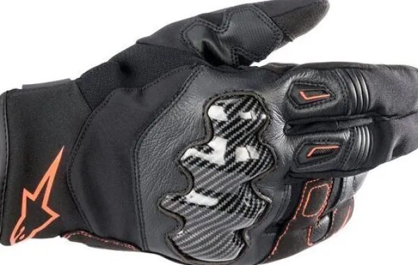 Alpinestars SMX-1 Drystar Gloves Black Red Fluo 1030> Motorhandschoenen