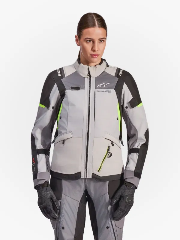 Alpinestars Stella Andes V4 Drystar Motorjas Ice Gray Dark Gray Bk Yllw Fl 9282> Motorjassen