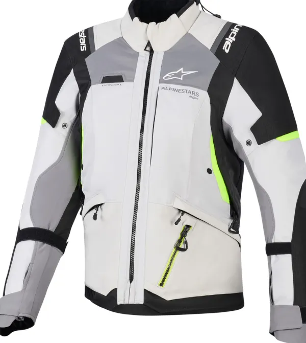 Alpinestars Stella Andes V4 Drystar Motorjas Ice Gray Dark Gray Bk Yllw Fl 9282> Motorjassen