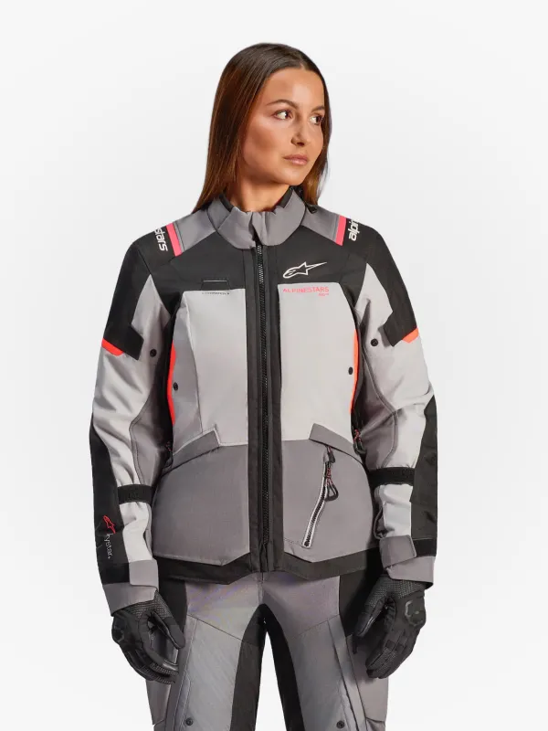 Alpinestars Stella Andes V4 Drystar Motorjas Dk Gray Ice Gray Bk Coral Fl 9276> Motorjassen