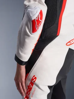 Alpinestars Stella Gp-R7 1Pc Leather Suit Racepak White/Black/Red Fluo> Motorpakken