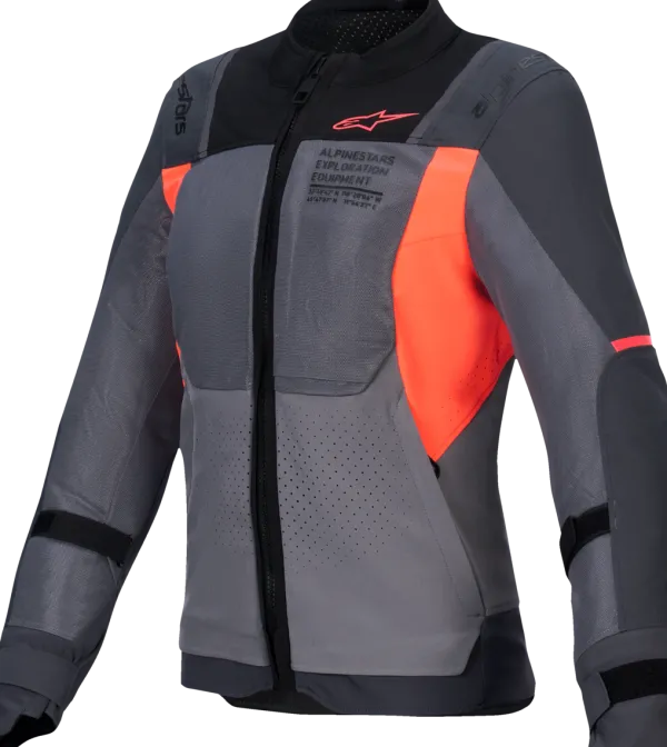 Alpinestars Stella St-2 Air Motorjas Deep Gray Dark Gray Fluo Coral 9257> Motorjassen