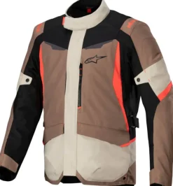 Alpinestars ST-1 Waterproof Motorjas Dark Khaki/Sand/Black/Red Fluo 866> Motorjassen