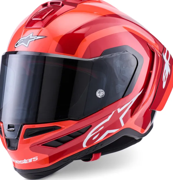 Alpinestars Supertech R10 Arius Black White Double Red Glossy> Integraalhelmen