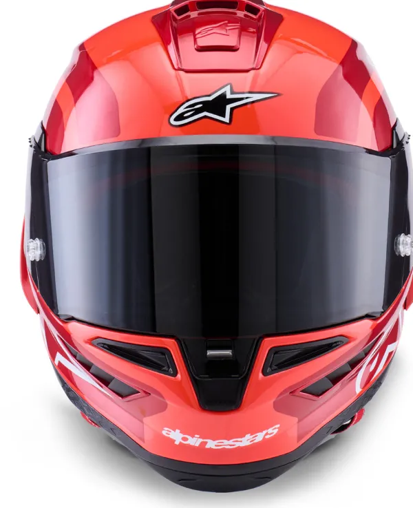 Alpinestars Supertech R10 Arius Black White Double Red Glossy> Integraalhelmen