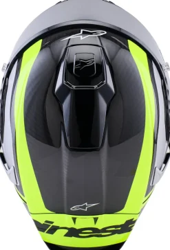 Alpinestars Supertech R10 Arius Black Silver Yellow Fluo Glossy> Integraalhelmen
