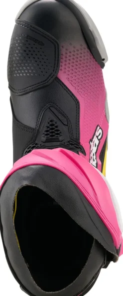 Alpinestars Supertech R Boots Black/Magenta/White/Yellow>Heren Heren Motorlaarzen|Race Motorlaarzen