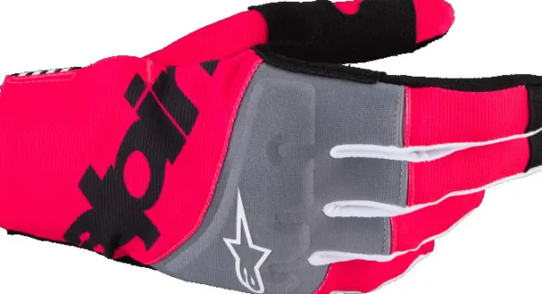 Alpinestars Techstar Gloves Black Pink Fluo> Motorhandschoenen