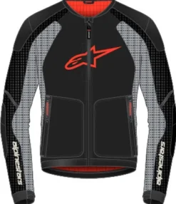 Alpinestars Troop-Air Motorjas Black Ash Gray Bright Red 1087> Motorjassen