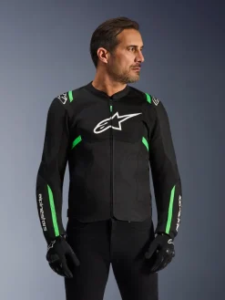 Alpinestars T-Sps Air V2 Motorjas Black/Fluo Green><noscript><img width=