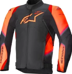 Alpinestars T-Sp 1 V2 Waterproof Motorjas Black Red Fluo 1030> Motorjassen