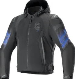 Alpinestars Zaca Air Venom Waterproof Motorjas Black Electric Blue 173> Motorjassen
