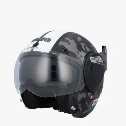 Beon B707 SKULL Zwart/Wit> Systeemhelmen|Helmen Met Zonnevizier