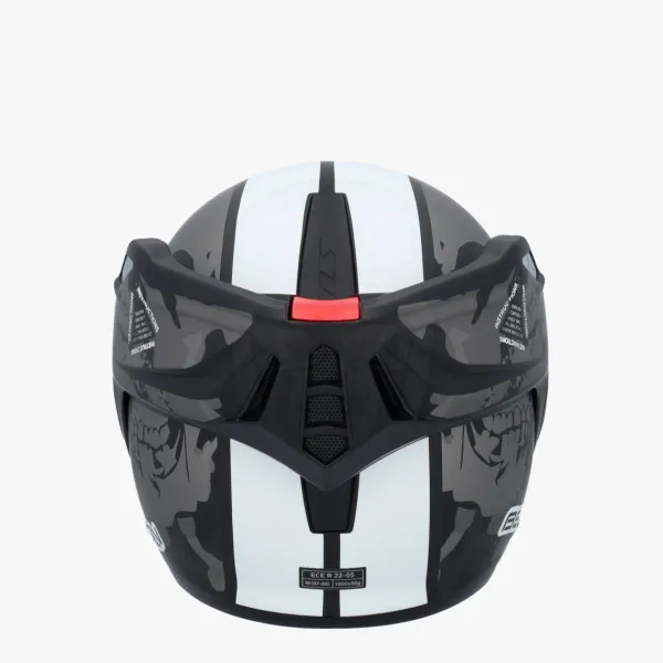 Beon B707 SKULL Zwart/Wit> Systeemhelmen|Helmen Met Zonnevizier