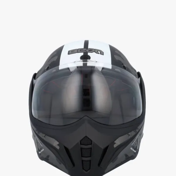Beon B707 SKULL Zwart/Wit> Systeemhelmen|Helmen Met Zonnevizier