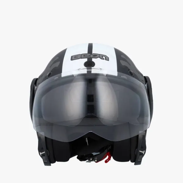 Beon B707 SKULL Zwart/Wit> Systeemhelmen|Helmen Met Zonnevizier