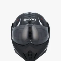 Beon B707 Stealth Zwart/Wit> Systeemhelmen|Helmen Met Zonnevizier