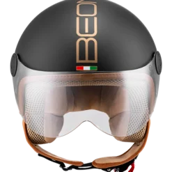 Beon Design Luxe Matzwart>DAMES Vespa Helmen|Jethelmen