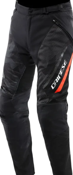 Dainese Drake 2 Super Air Tex Motorbroek Black/Anthracite/Red-Fluo> Motorbroeken