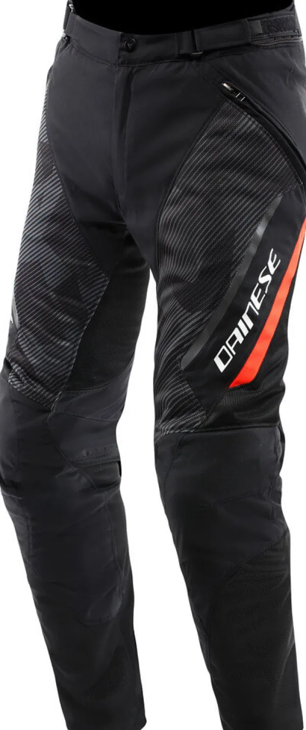 Dainese Drake 2 Super Air Tex Motorbroek Black/Anthracite/Red-Fluo> Motorbroeken
