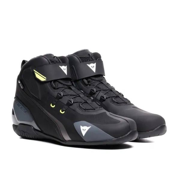 Dainese Herian D-WP Shoes Black/White/Yellow-Fluo Q90>Heren Heren Motorschoenen|Waterdichte Motorschoenen