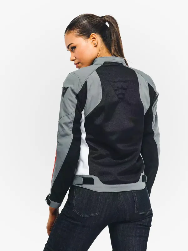 Dainese Hydraflux 2 Air D-Dry Lady Motorjas Black/Charcoal Gray/Lava Red 60F> Motorjassen