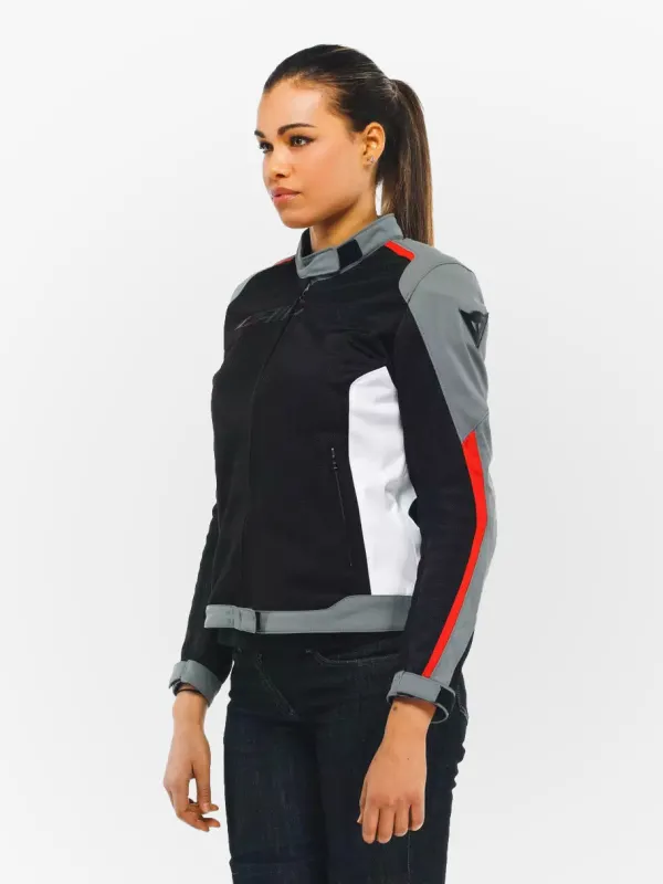 Dainese Hydraflux 2 Air D-Dry Lady Motorjas Black/Charcoal Gray/Lava Red 60F> Motorjassen