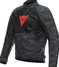 Dainese Ignite Air Tex Motorjas Camo Gray/Black/Fluo Red 97H> Motorjassen