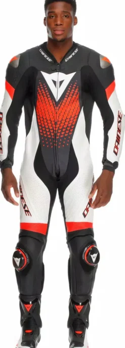 Dainese Laguna Seca 6 1Pc Suit Perforated Black/White/Red-Fluo N32> Motorpakken