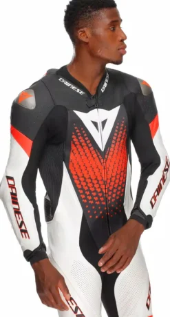 Dainese Laguna Seca 6 1Pc Suit Perforated Black/White/Red-Fluo N32> Motorpakken