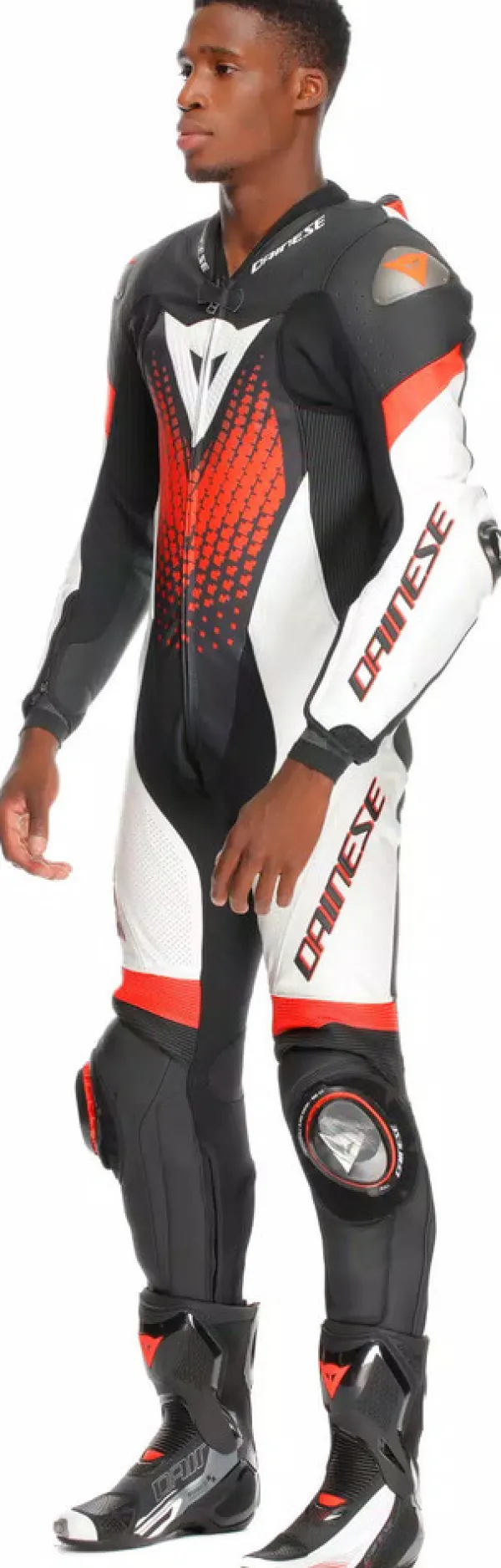 Dainese Laguna Seca 6 1Pc Suit Perforated Black/White/Red-Fluo N32> Motorpakken