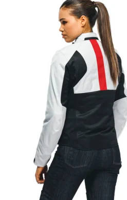 Dainese Risoluta Air Tex Lady Motorjas Glacier Gray/Lava Red 34F> Motorjassen