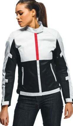 Dainese Risoluta Air Tex Lady Motorjas Glacier Gray/Lava Red 34F> Motorjassen